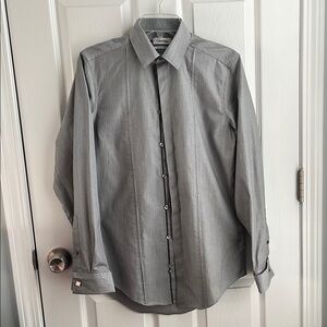 Calvin Klein Men's Gray Shirt Size 14 1/2 - 32/33 Slim Fi